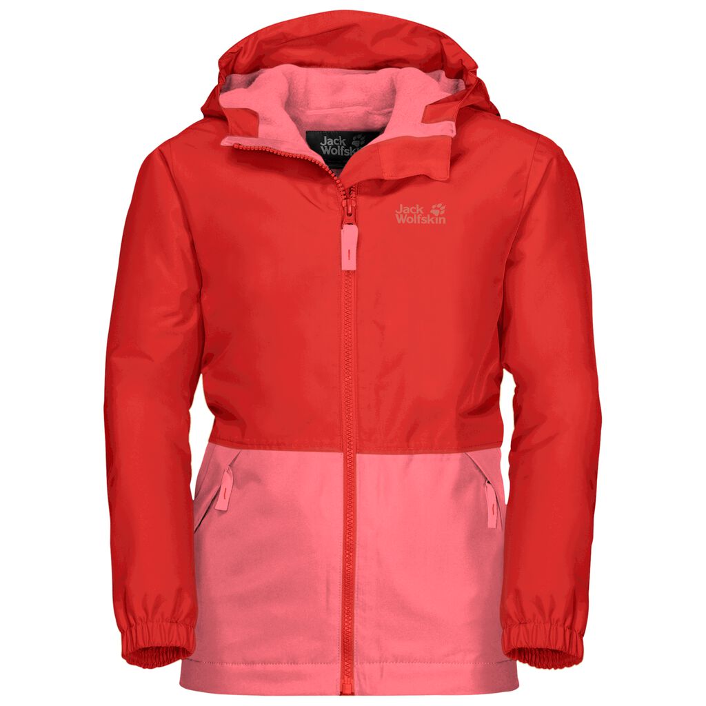 Jack Wolfskin SNOWY DAYS Gyerek Vízálló Kabát Piros - JRHEDA-950